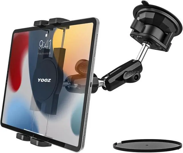Main image of YOOZ Suction Car Tablet Mount Heavy Duty, Truck Windshield Window Dashboard Tablet Holder [Strong Suction & Flexible] for iPad Pro Air Mini, Galaxy Tab, iPhone, 4-12.9" Phones & Tablets