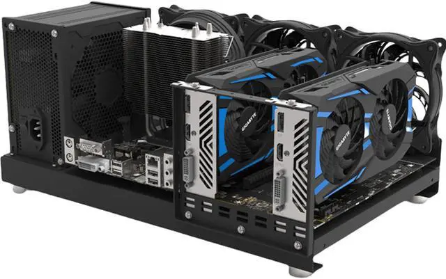Alt view image 2 of 5 - ATX PC Test Bench Open Air Frame Computer Case, Desktop Chassis Stackable Rack Stand, Cold Rolled Sheet Case Bare Overclocking, Support Vertical or Horizontal Placement, Supports ATX Motherboards