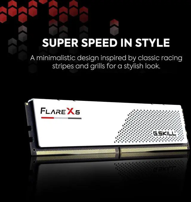 Alt view image 4 of 5 - G.SKILL Flare X5 Series (AMD Expo) DDR5 RAM 32GB (2x16GB) 6000MT/s CL28-36-36-96 1.40V Desktop Computer Memory U-DIMM - Matte White (F5-6000J2836G16GX2-FX5W)