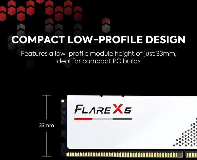 Alt view image 5 of 5 - G.SKILL Flare X5 Series (AMD Expo) DDR5 RAM 32GB (2x16GB) 6000MT/s CL28-36-36-96 1.40V Desktop Computer Memory U-DIMM - Matte White (F5-6000J2836G16GX2-FX5W)