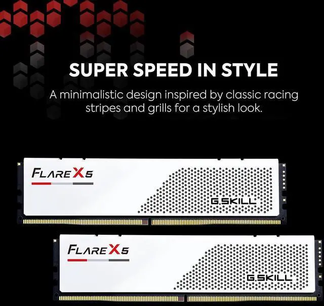 Alt view image 3 of 5 - G.SKILL Flare X5 Series (AMD Expo) DDR5 RAM 32GB (2x16GB) 6000MT/s CL28-36-36-96 1.40V Desktop Computer Memory U-DIMM - Matte White (F5-6000J2836G16GX2-FX5W)