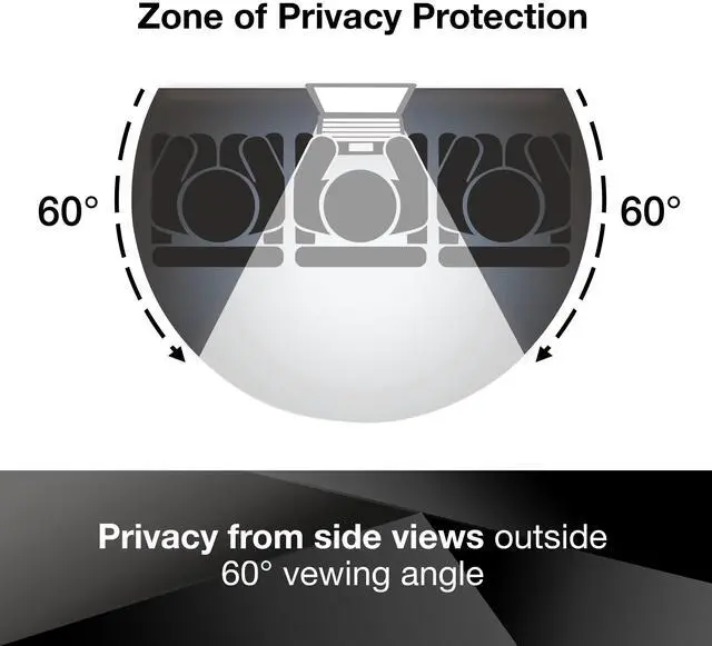 Alt view image 2 of 5 - 3M Privacy Filter for 24 Inch Widescreen Monitor, Reversable Gloss/Matte, Reduces Blue Light, Screen Protection, 16:9 Aspect Ratio (PF240W9B) , Black