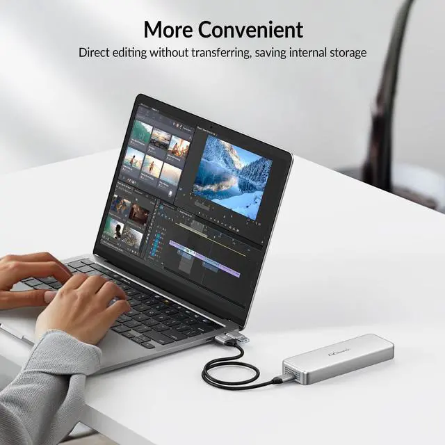 Alt view image 5 of 5 - GiGimundo G40 USB4 40Gbps Portable SSD 512GB, CNC Crafted Aluminum, Built-in Active Turbo Fan External SSD for Content Creators and Creative Professionals, Up to 3200MB/S Ultra Fast Data Transfer