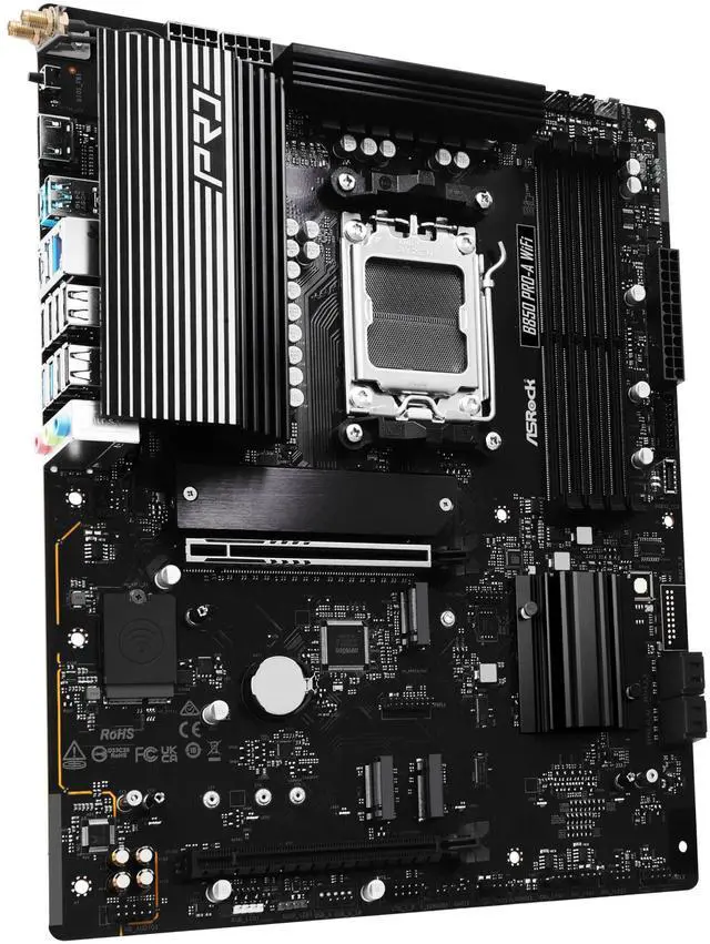 Alt view image 2 of 5 - ASRock AMD B850 Pro A WiFi 6E Socket AM5 Ryzen DDR5 8000 MHz 256GB ATX Motherboard M.2 SATA3 6.0 Gb/s PCIe 5.0