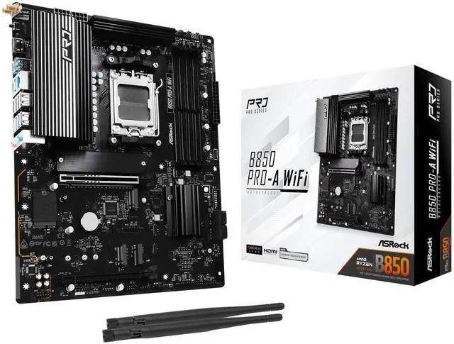 Main image of ASRock AMD B850 Pro A WiFi 6E Socket AM5 Ryzen DDR5 8000 MHz 256GB ATX Motherboard M.2 SATA3 6.0 Gb/s PCIe 5.0