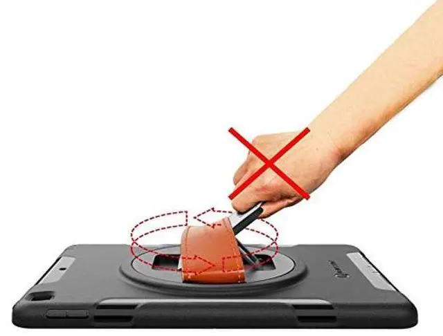 Alt view image 5 of 5 - New Trent iPad 9th Generation, 8th Generation, 7th Generation Stronger Kickstand Full Body case with Rotational Hand Strap & Screen Protector 2021 2020 2019