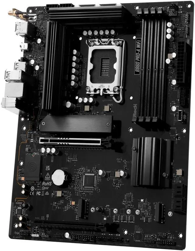 Alt view image 3 of 5 - ASRock B860 Pro A WiFi 6E Intel Core Ultra DDR5 8666 MHz 256GB M.2 LGA1851 ATX Motherboard BIOS Flashback SATA3 6.0 Gb/s PCIe 5.0