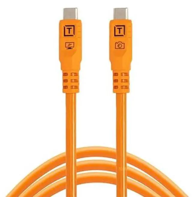 Main image of Tether Tools TetherPro Optima 10G USB Exclusive Data Transfer, 10' (3M) Straight to Straight Cable - Orange