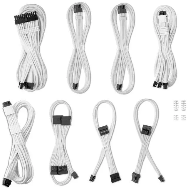 Alt view image 3 of 3 - CableMod RT-Series Pro ModFlex Sleeved 12V-2x6 12VHPWR Dual StealthSense Cable Kit for ASUS/Seasonic/Phanteks (White)