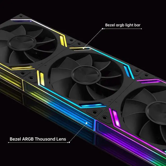 Alt view image 3 of 5 - G120Pro Reverse Computer Case Fans, Triple Pack Daisy Chain PC Fans,PWM ARGB 120mm Case Fan, Suitable for Computer Case & CPU Cooling.