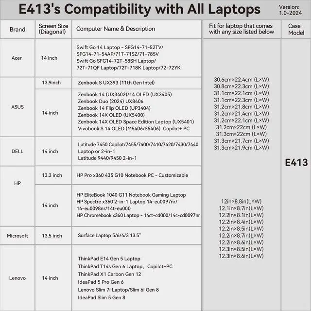Alt view image 2 of 5 - Smatree 14 inch Anti-Shock Laptop Sleeve Tailored for HP Spectre x360 2-in-1 Laptop 14/14t, EliteBook 1040 G11, Chromebook x360 14c/14ct, for HP Pro x360 435 G10, 14 inch HP Laptop Bag, Black(E413)