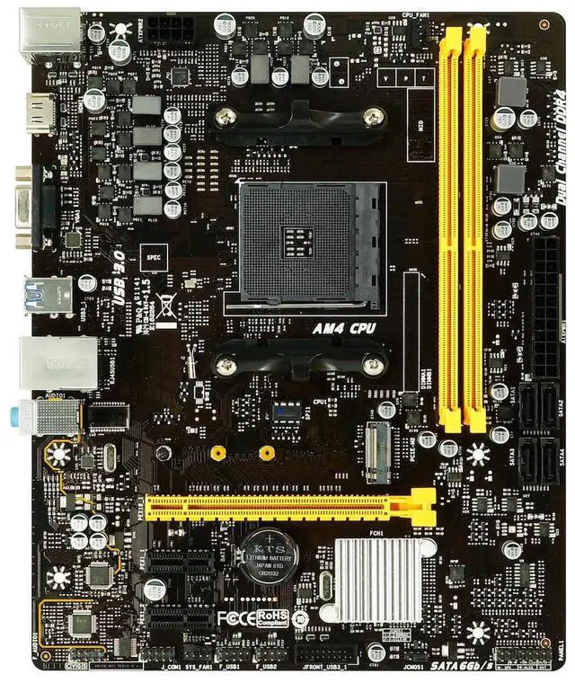 Alt view image 2 of 4 - Biostar B450MH Motherboard AMD B450 Socket AM4 Micro ATX