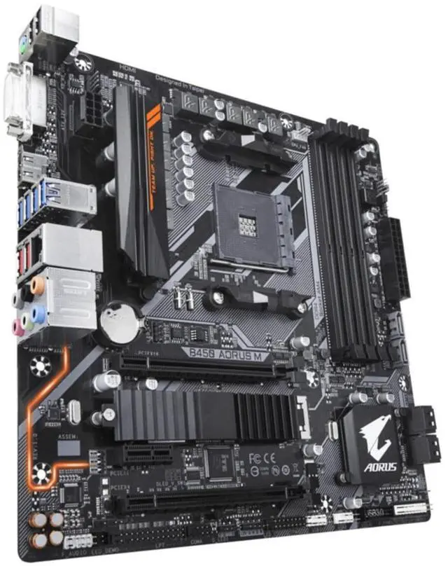 Alt view image 3 of 5 - GB B450 AORUS M AM4 / B450 / DDR4 / S-ATA 600 / Micro ATX Socket - Black