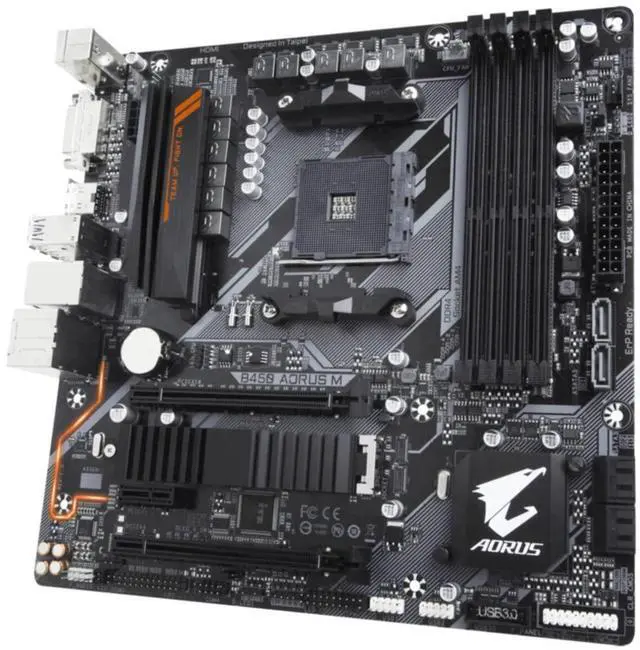 Alt view image 4 of 5 - GB B450 AORUS M AM4 / B450 / DDR4 / S-ATA 600 / Micro ATX Socket - Black