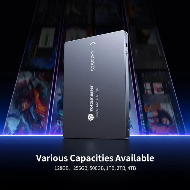 Alt view image 3 of 5 - Yottamaster S25PRO 512GB SATA SSD 2.5'' SSD SATA III 6Gb/s Internal Solid State Drive Up to 500 MB/s, Upgrade Laptop and PC Desktop SSD for IT Pros, Office Users, Creators