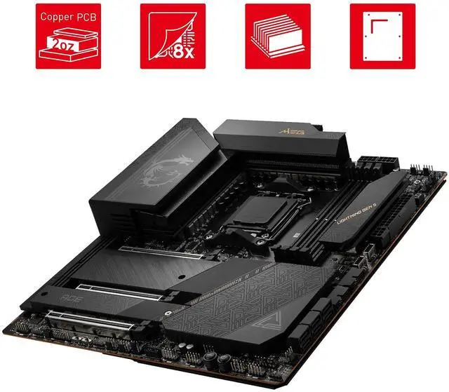 Alt view image 4 of 5 - MSI MEG X670E ACE Gaming Motherboard (AMD Ryzen 9000/8000/7000 Series Processors, AM5, DDR5, PCIe 5.0, SATA 6Gb/s, M.2, USB 3.2 Gen 2, Wi-Fi 6E, Bluetooth 5.3, HDMI/DP, EATX)