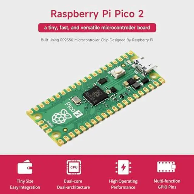 Alt view image 3 of 5 - Waveshare Sensor Kit, Compatible with Raspberry Pi Pico 2 Microcontroller Board, Based On Official RP2350 Chip, Dual-Core & Dual-Architecture Design, 7 Items