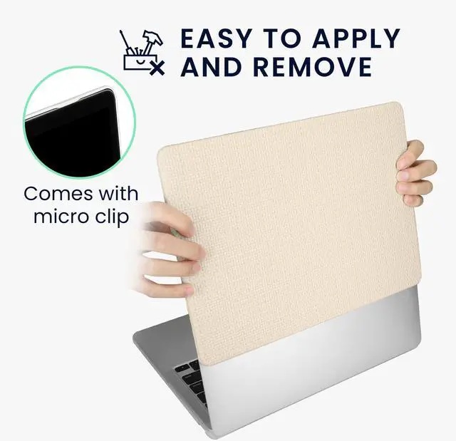 Alt view image 3 of 5 - kwmobile Laptop Case Compatible with Apple MacBook Air A2681 M2 2022 / A3113 M3 2024 Case - 360deg Woven Textured Laptop Cover - White