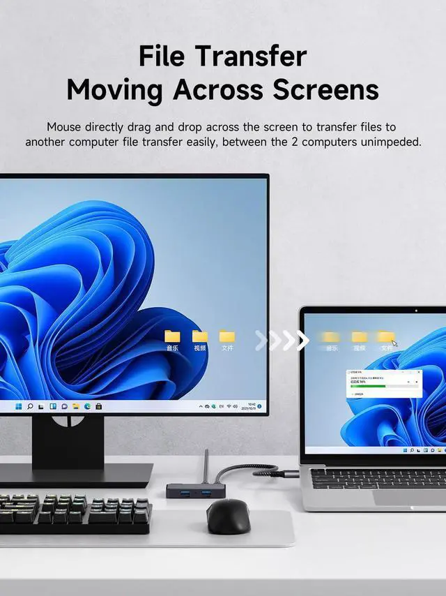 Alt view image 4 of 5 - Hagibis USB Switch, Cross-System Transfer Data USB 3.0 Switcher 2 Computers Sharing USB C & A Devices, 5Gbps USB KM Selector for PC Laptop Printer Scanner Mouse Keyboard