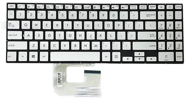 Main image of GinTai Laptops Keyboard Backlit US for Asus Q505 Q505UAR Q525UAR Q525UA UX561 UX561UAR UX561UA UX561UN Q505UA SN6570BL AEBKKU00070(Silver)