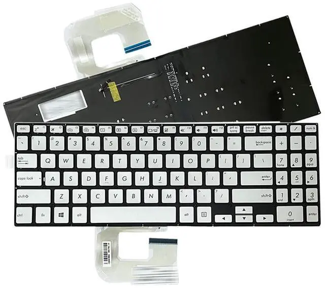 Alt view image 4 of 5 - GinTai Laptops Keyboard Backlit US for Asus Q505 Q505UAR Q525UAR Q525UA UX561 UX561UAR UX561UA UX561UN Q505UA SN6570BL AEBKKU00070(Silver)