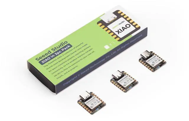 Main image of XIAO nRF52840 Sense 3PCS Pack -NFC, Bluetooth5.0, Onboard IMU, Microphone, Antenna, supporting TinyML, TensorFlow Lite, Arduino, MicroPython, CircuitPython, tinyGo, Zephyr, Meshtastic,  Sidewalk