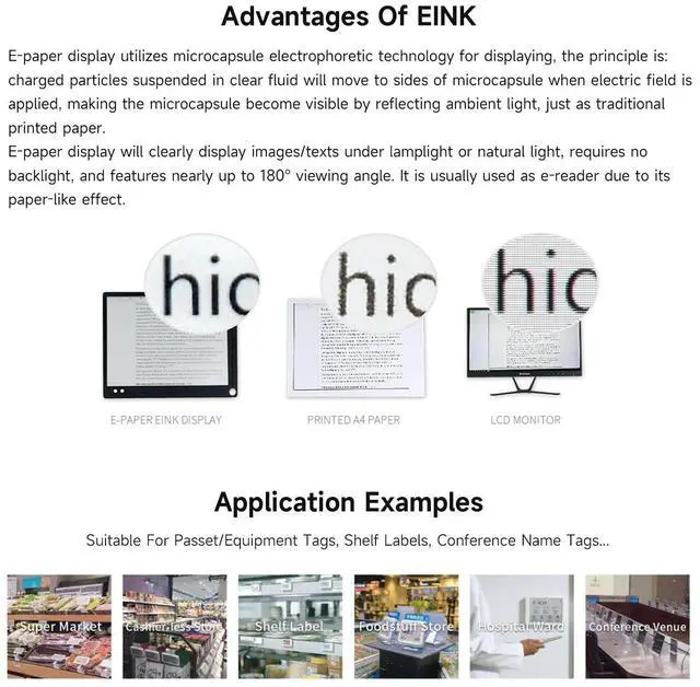 Alt view image 5 of 5 - Waveshare 4.26inch E-Paper Display HAT, 800x480, Black/White, SPI Interface