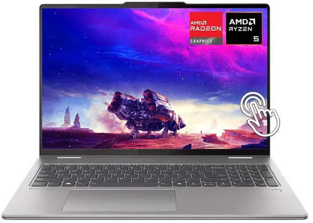Main image of Lenovo Yoga 7 2-in-1 16" WUXGA (1920x1200) Touch-Screen Laptop, AMD Ryzen 5 8640HS 6-core, 8GB RAM, 512GB SSD, AMD Radeon 760M Graphics, Backlit KB, Fingerprint, WiFi6, Win11, Arctic Grey, W/GaLiMu