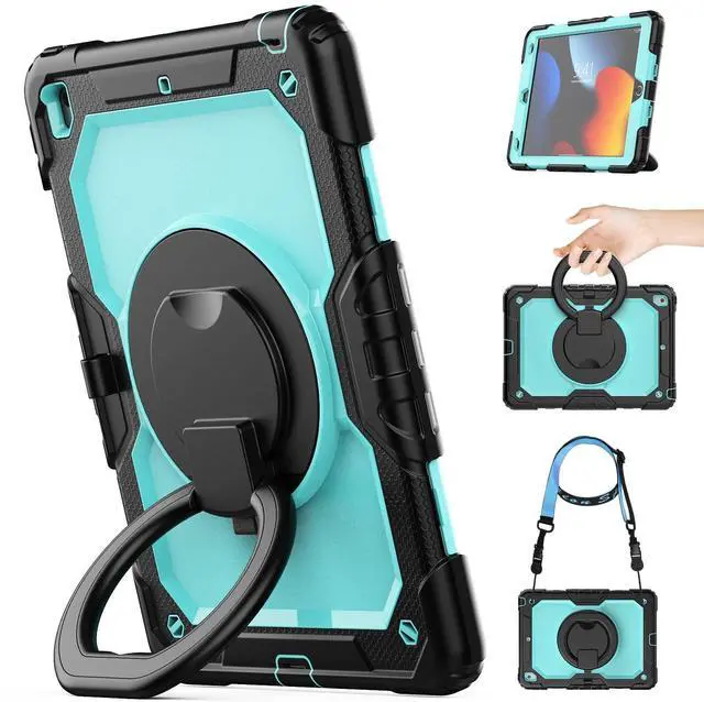 Main image of Timecity Case for 9th/ 8th/ 7th Generation 10.2 inch: with Strong Protection, Screen Protector, Handle, Shoulder Strap - Light Blue