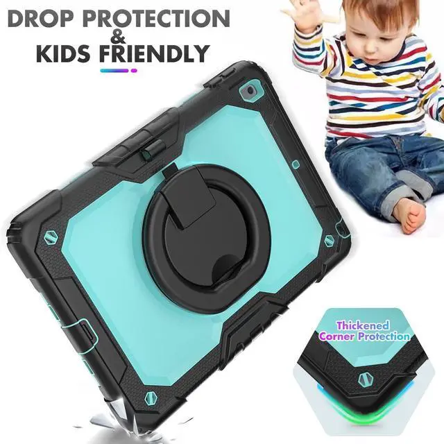 Alt view image 3 of 5 - Timecity Case for 9th/ 8th/ 7th Generation 10.2 inch: with Strong Protection, Screen Protector, Handle, Shoulder Strap - Light Blue