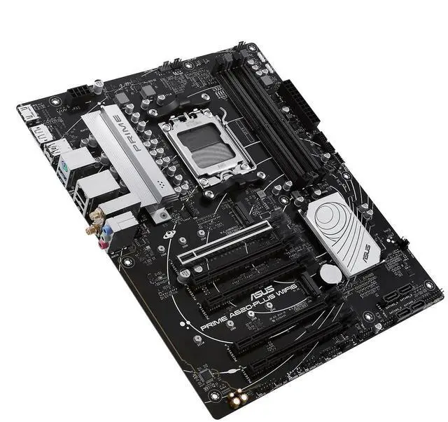 Alt view image 3 of 3 - Prime A620-PLUS WIFI6 AMD A620 AM5 ATX Motherboard, DDR5, PCIe 4.0, Dual M.2 Slots, WiFi 6, DisplayPort/HDMI(tm), Rear & Front USB 5Gbps Type-C(r), SATA 6 Gbps, Two-Way AI Noise Cancelation, Aura Sync