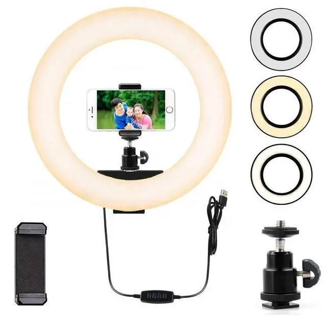 Alt view image 4 of 5 - Webcam Light, Ring Light for Logitech Webcam C920,C922x,C930e,Brio 4K,C925e,C922,C930,C615 1/4'' Screw Hole- 10'' Light (Without Tripod and Stand)