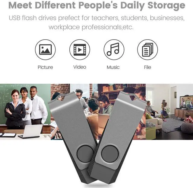 Alt view image 3 of 5 - 4GB USB Flash Drives 100 Pack 4GB Flash Drive AGECASH A USB 2.0 Thumb Drive USB Memory Stick Bulk USB Drive Pack of 100 4 GB Jump Drives Multipack for Data Storage and Backup, Gray