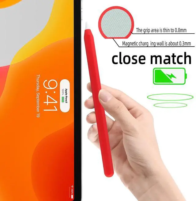 Alt view image 4 of 5 - 19 Packs Ultra Thin Silicone Skin Cover Compatible with Apple Pencil 2nd Gen, Protective Silicone Case for iPad Pro 11 12.9 inch 2018 Pencil Case Shockproof Soft Silicone Sleeve (19 Colors)