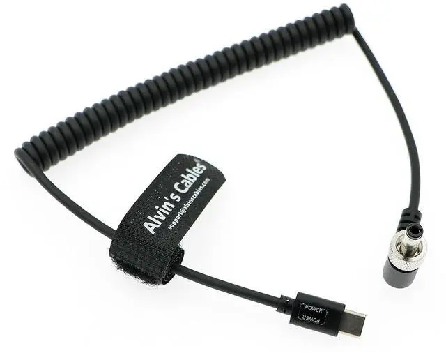 Main image of Alvin's Cables PD USB-C Type-C to Lock DC 12V Coiled Power Cable for Blackmagic Video Assist| Atomos Shogun| SmallHD| Feelworld Monitor