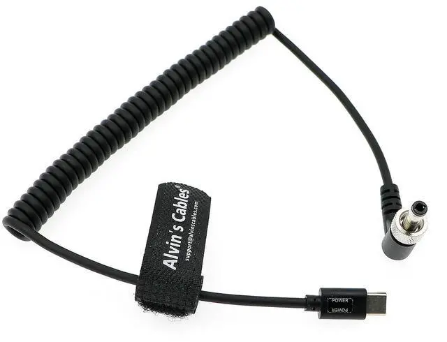 Alt view image 2 of 4 - Alvin's Cables PD USB-C Type-C to Lock DC 12V Coiled Power Cable for Blackmagic Video Assist| Atomos Shogun| SmallHD| Feelworld Monitor
