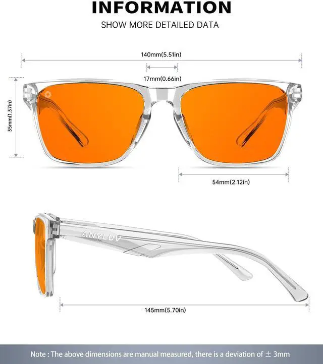 Alt view image 3 of 5 - ANYLUV Blue Light Glasses for Men & Women, Stylish Blue Light Blocking Glasses, UV400 Protection & Anti Eyestrain Eyewear