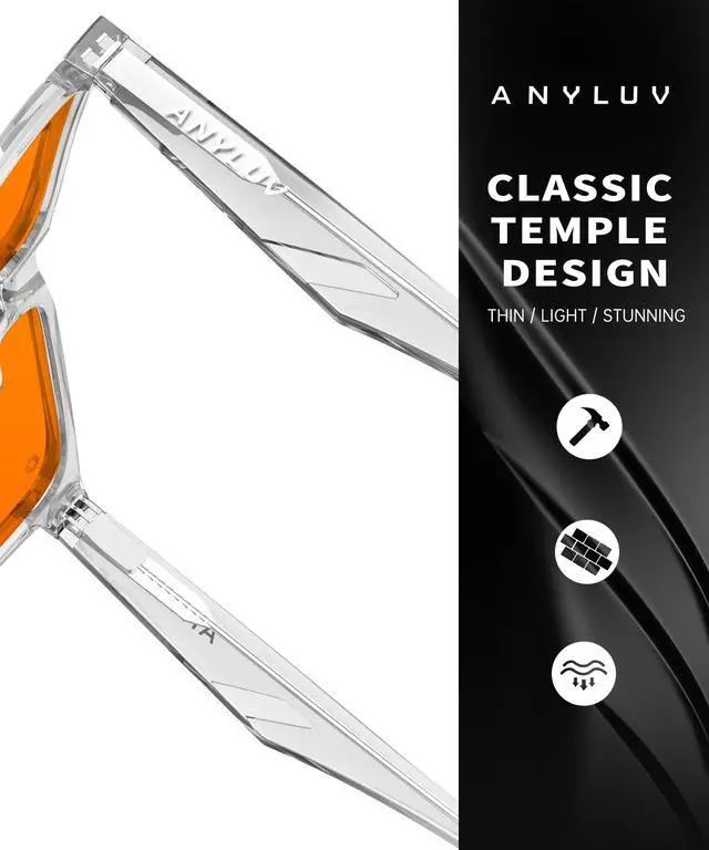 Alt view image 4 of 5 - ANYLUV Blue Light Glasses for Men & Women, Stylish Blue Light Blocking Glasses, UV400 Protection & Anti Eyestrain Eyewear