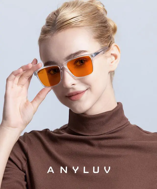 Alt view image 2 of 5 - ANYLUV Blue Light Glasses for Men & Women, Stylish Blue Light Blocking Glasses, UV400 Protection & Anti Eyestrain Eyewear