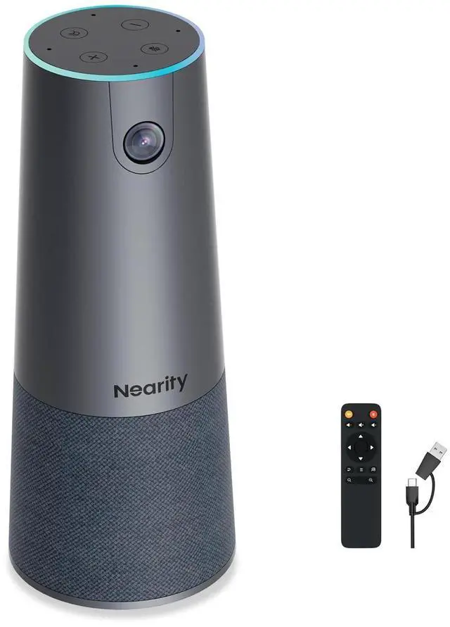 Main image of NEARITY C45 2K Video Conference Webcam with Microphone and Speaker, All-in-One Camera with 4 Noise Cancelling Microphone, 5X Zoom FHD Webcam AI Auto-Framing Plug-and-Play for Zoom/Teams/Google Meet