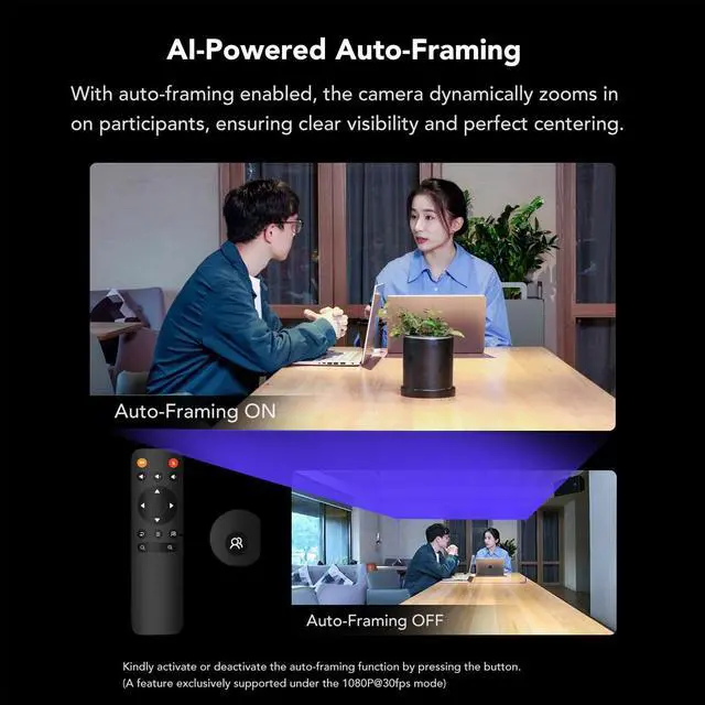Alt view image 4 of 5 - NEARITY C45 2K Video Conference Webcam with Microphone and Speaker, All-in-One Camera with 4 Noise Cancelling Microphone, 5X Zoom FHD Webcam AI Auto-Framing Plug-and-Play for Zoom/Teams/Google Meet