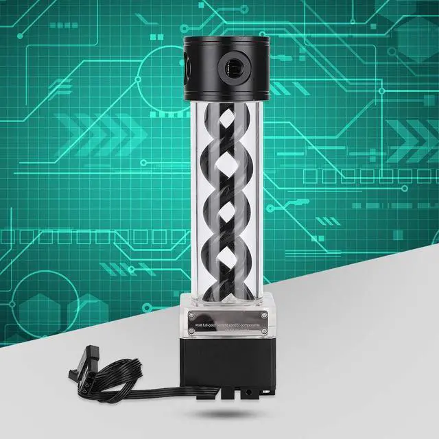 Alt view image 2 of 5 - Bewinner1 PC Pump Reservoir Combo, Water Cooling Pump Tank with 4 Meters Head Computer Accessories Support PWM Speed Control for Water Cooling Systems 800L / H Flowing Rate(Black)