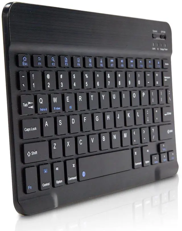 Alt view image 2 of 5 - BoxWave Keyboard Compatible with  Fire HD 8 (10th Gen 2020) - SlimKeys Bluetooth Keyboard, Portable Keyboard with Integrated Commands for  Fire HD 8 (10th Gen 2020) - Jet Black