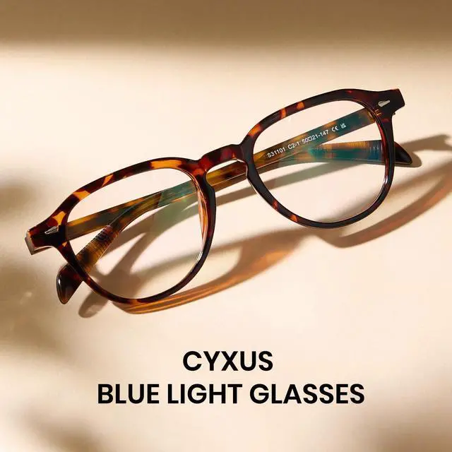 Alt view image 4 of 5 - Cyxus Blue Light Glasses Fashion Oval Computer Blue Ray Blocking Glasses Tr90 Frame Anti Glare Strain For Men Women 8554 Tortoiseshell