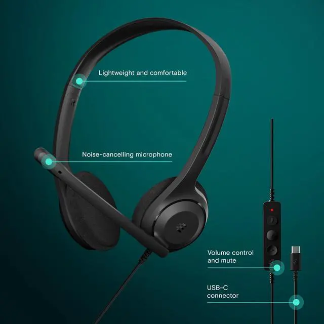 Alt view image 2 of 5 - EPOS C1 High-Fidelity USB-C Wired Headset - Crystal-Clear Audio Quality, Exceptional Noise Reduction Mic, Ergonomic Design for Extended Wear, Chromebook Certified for Seamless Integration