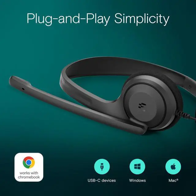Alt view image 4 of 5 - EPOS C1 High-Fidelity USB-C Wired Headset - Crystal-Clear Audio Quality, Exceptional Noise Reduction Mic, Ergonomic Design for Extended Wear, Chromebook Certified for Seamless Integration