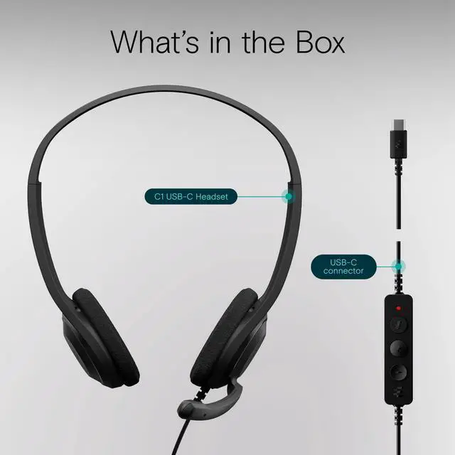 Alt view image 5 of 5 - EPOS C1 High-Fidelity USB-C Wired Headset - Crystal-Clear Audio Quality, Exceptional Noise Reduction Mic, Ergonomic Design for Extended Wear, Chromebook Certified for Seamless Integration