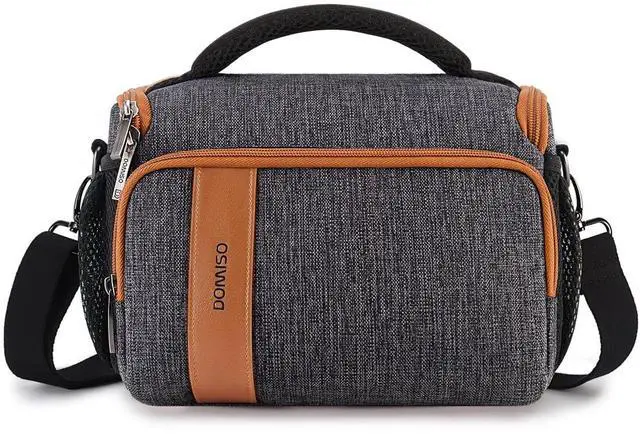Main image of DOMISO Camera Bag Case Waterproof Anti-Shock Shoulder Bag for SLR DSLR Compatible with Nikon D90 D7000 D5300/Canon 60D 700D 5D2/Sony A580 A900/OLYMPUS/Fujifilm/Sony/Panasonic/Pentax/Samsung,Grey