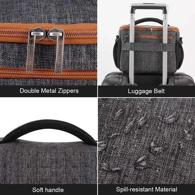 Alt view image 3 of 5 - DOMISO Camera Bag Case Waterproof Anti-Shock Shoulder Bag for SLR DSLR Compatible with Nikon D90 D7000 D5300/Canon 60D 700D 5D2/Sony A580 A900/OLYMPUS/Fujifilm/Sony/Panasonic/Pentax/Samsung,Grey