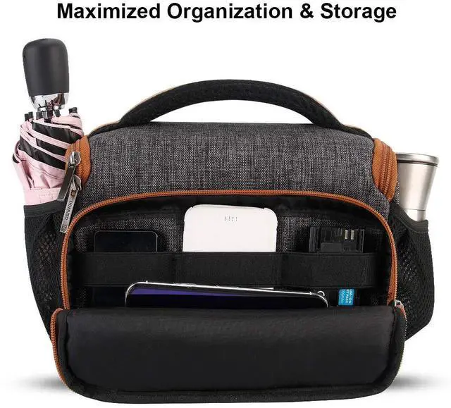 Alt view image 4 of 5 - DOMISO Camera Bag Case Waterproof Anti-Shock Shoulder Bag for SLR DSLR Compatible with Nikon D90 D7000 D5300/Canon 60D 700D 5D2/Sony A580 A900/OLYMPUS/Fujifilm/Sony/Panasonic/Pentax/Samsung,Grey